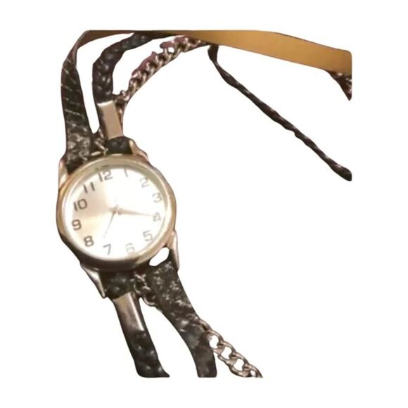 Silver black and gray New York and Company watch - Picture 2 of 4